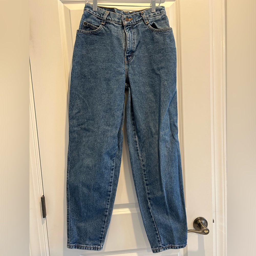 Vintage Gitano 80s 90s High Rise Straight Leg Medium Wash Blue Mom Jeans